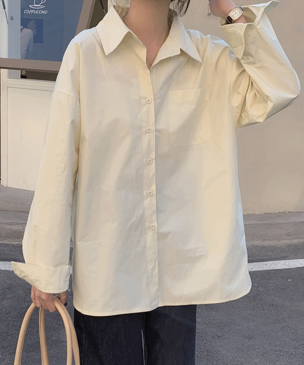 (폭탄SALE🔥)레이나 루즈핏 라펠 슬리브 셔츠